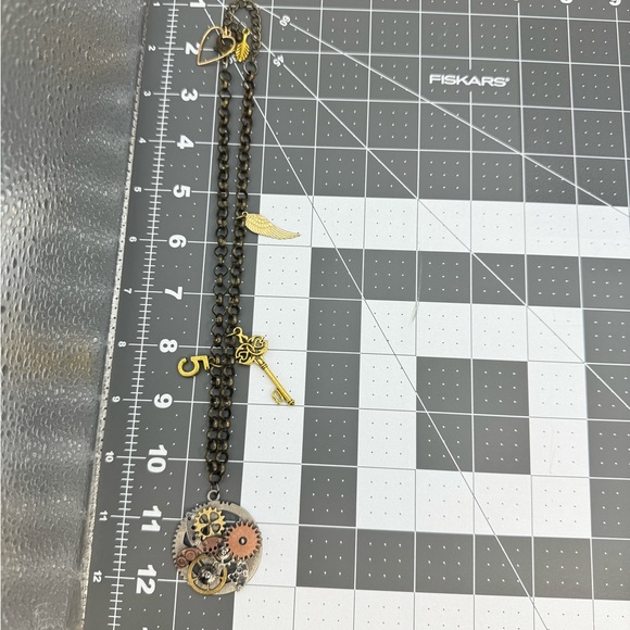 One of a kind Steampunk, Silver, Antique Bronze, Pendant necklace - Picture 15 of 16